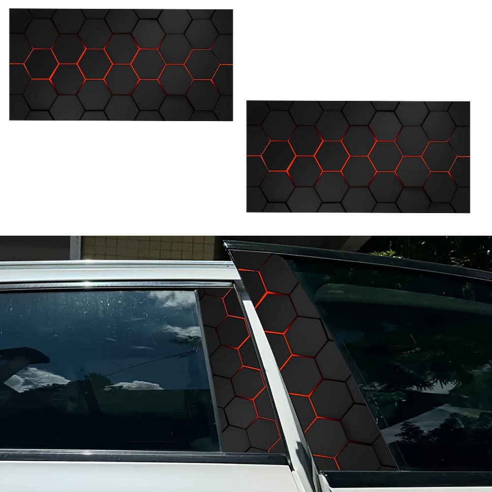 2pcs Theme B-pillar Stickers, Durable Vinyl, Semi-, Easy To Apply - Suitable For Glass And Metal Surfaces