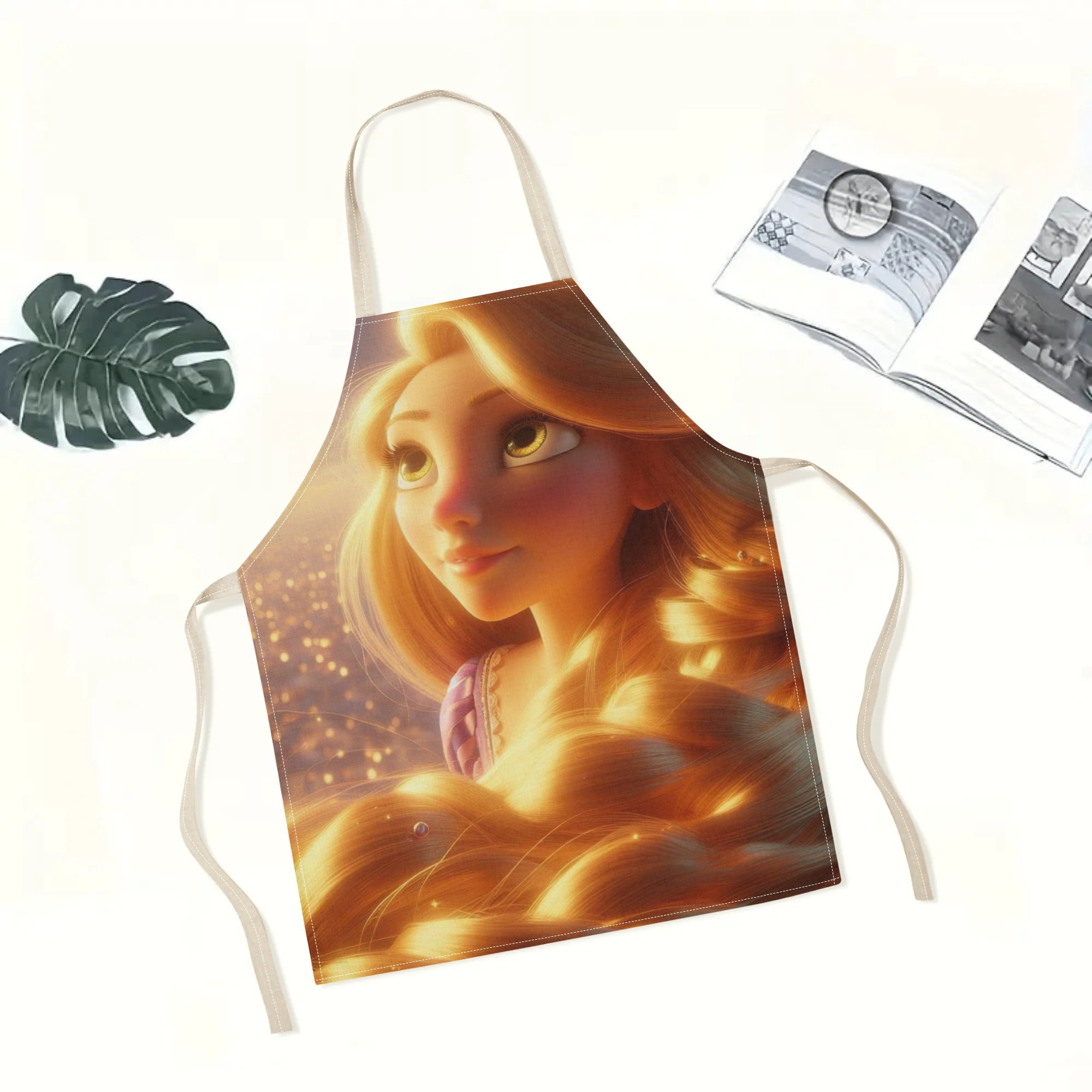 disney   waterproof apron - vibrant cartoon princess design,   polyester, ideal for home, restaurants, cafes & supermarkets details 0