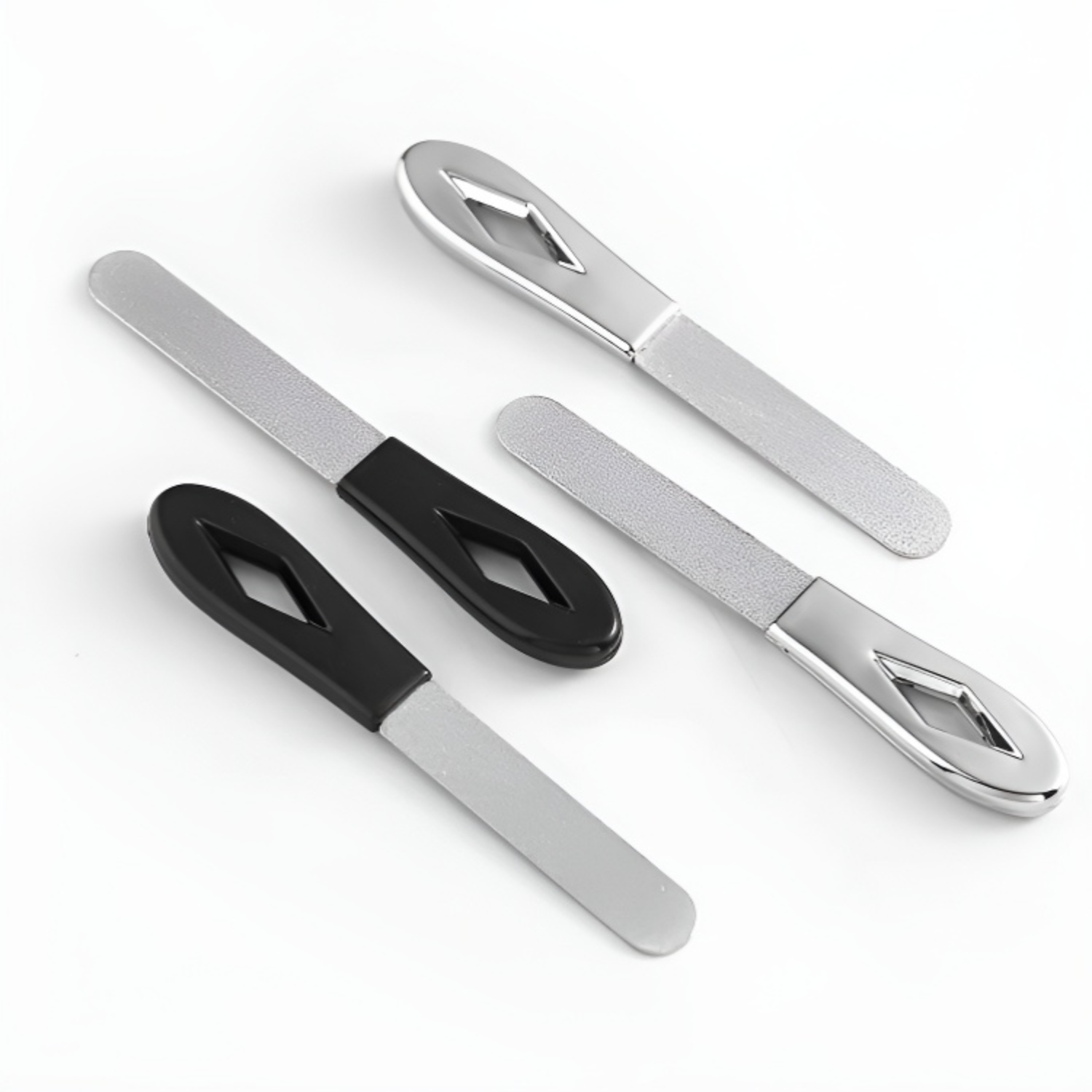 2/4pcs Double-sided Stainless Steel Sanding Nail File, Sanding Nail Tool, Sanding Strip, Tooth Grinding Tool, Thick Nail File Random Color
