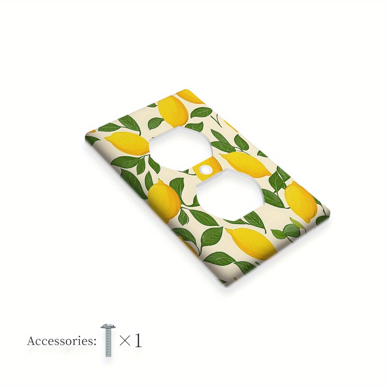 TEMU 1pc Plaque d'interrupteur motif citron soleil 1 branche/2 branches | Plaque murale décorative pour interrupteur de lumière ou prise électrique