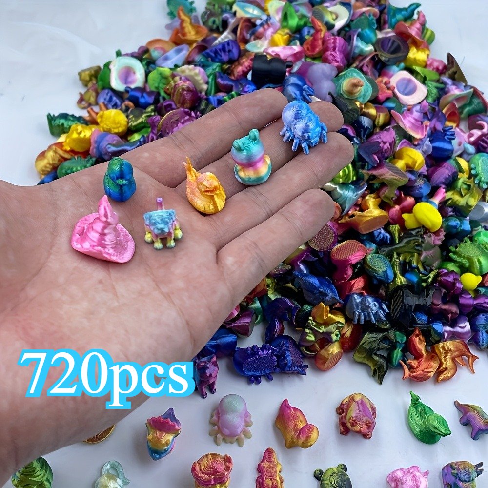 TEMU Halloween/christmas Decor Of720pcs/1140pcs Mini Figurines Suitable For Party Favors, Retro 3d Printed Plastic Collectible With,, & Elephant For