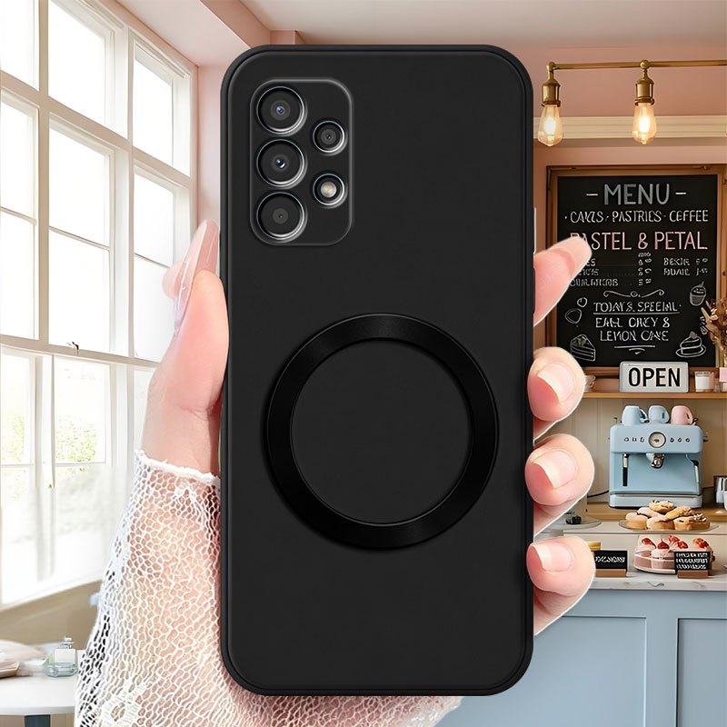 TEMU Phone Case: Classic Matte Black Magnetic Phone Case, Suitable For Galaxy A13 A23 A33 A53. Luxurious Frosted Matte Tpu Soft Case, Ultra-thin
