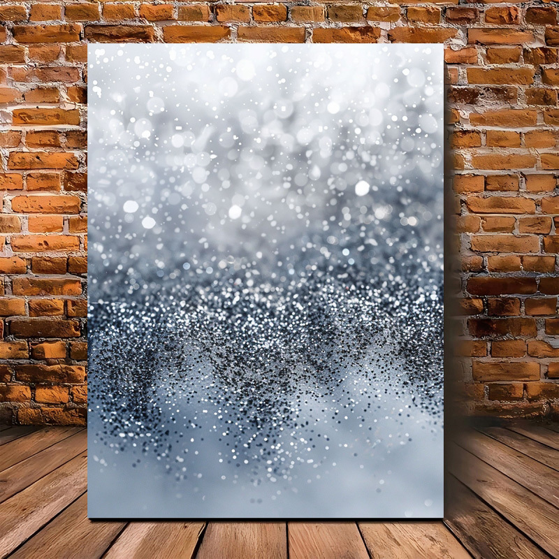 

Silvery Glitter Abstract Canvas Art - 11.8"x15.7" Wooden Wall Decor For Living Room, , Best For Christmas, Thanksgiving, Room Decor