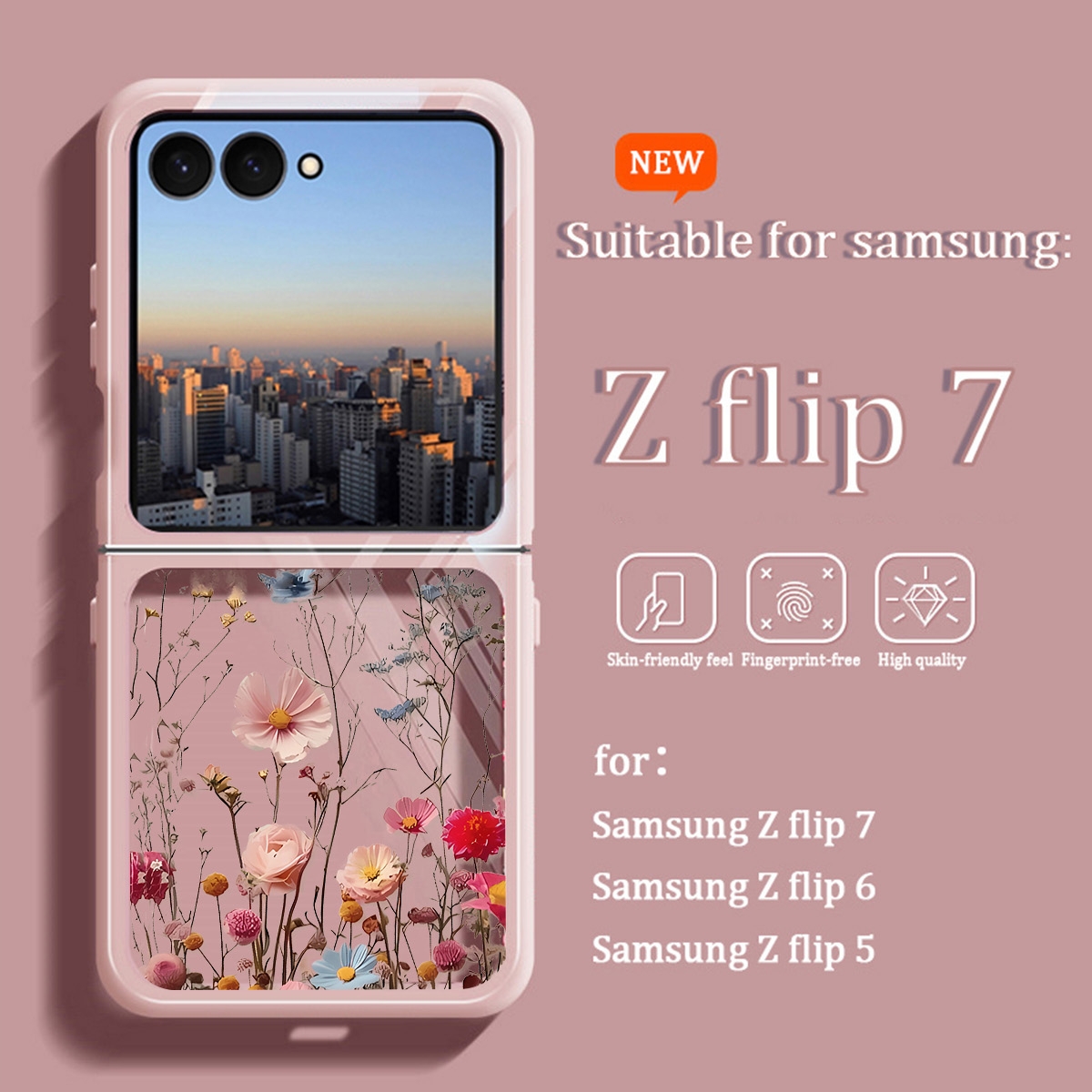 TEMU The Paper Flower Themed Anti Drop Protective Case Galaxy Z Flip 7 Is A Foldable Screen Phone Case Compatible With Galaxy And , Designed