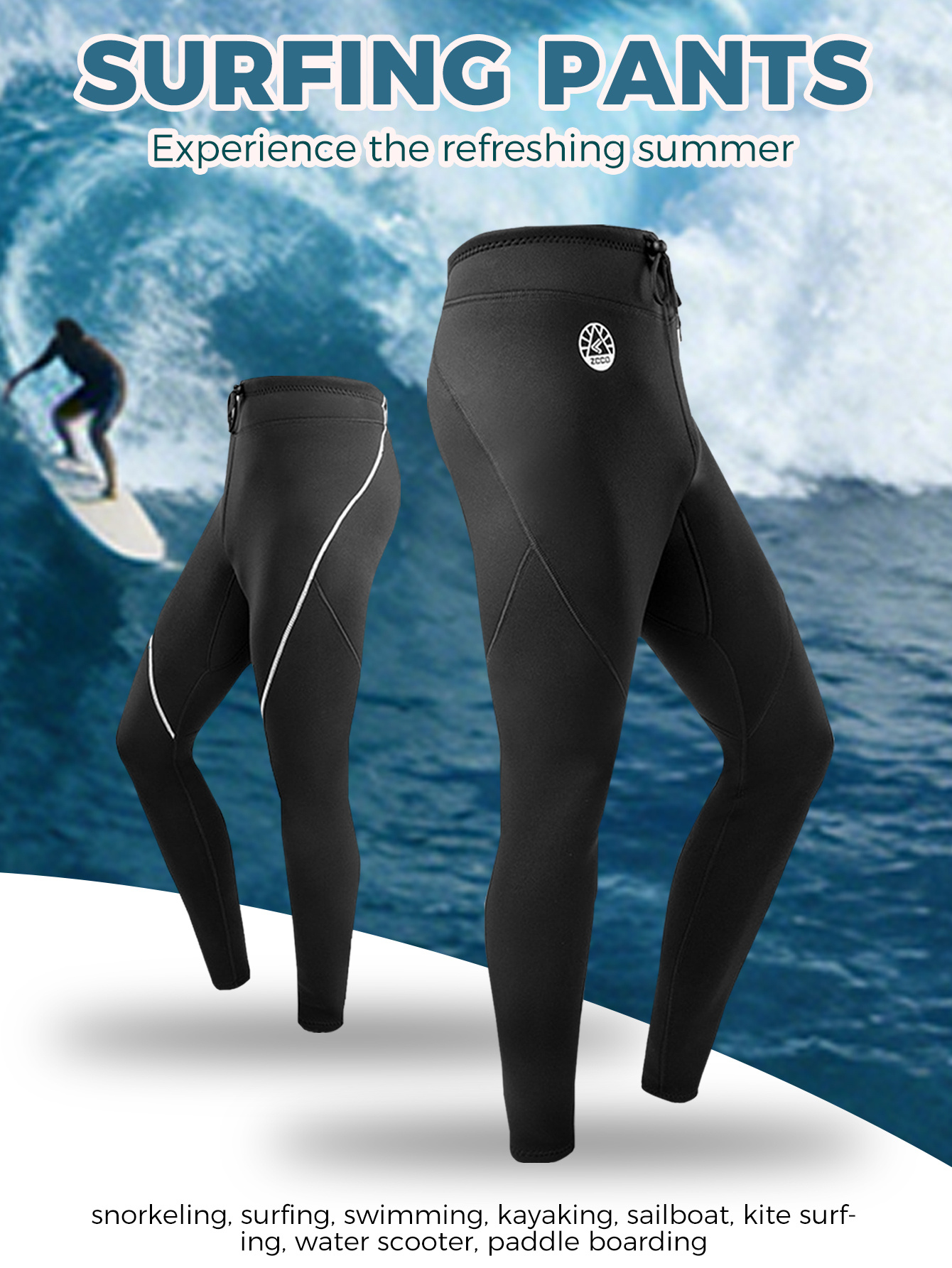 men s swim pants wetsuit sleek swimwear 1 5mm quick dry suitable for   ideal for kayaking summer beach vacation swimming and surfing and other   beach events