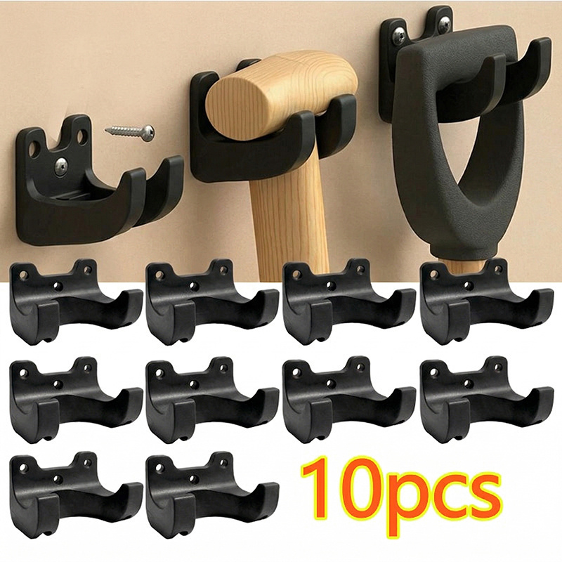 TEMU 10 stuks Tuingereedschap Hangers en Opbergrekken (Inclusief 30 stuks Schroeven) Diameter Bezem/Schep/Hark/Hoe (Compatibel met Gereedschap met
