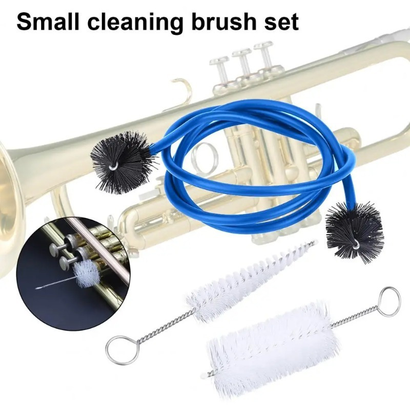 

1 Set Professional Trumpet Cleaning Kit, Flexible Brush Set With Mouthpiece Cleaner, Accessory Snake, And Bendable Brush For Brass Instrument Maintenance