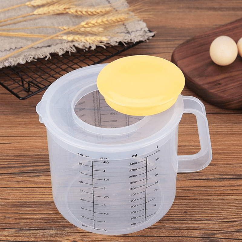 TEMU 1 pièce, Bol à mélanger avec couvercle, Tasse à mesurer en plastique avec poignée, Bol à salade avec , Outils de pâtisserie