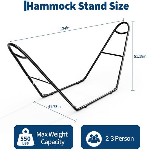 heavy duty universal hammock stand 250kg 550 lbs capacity adjustable steel hammock frame fits 2 7m 4 2 person