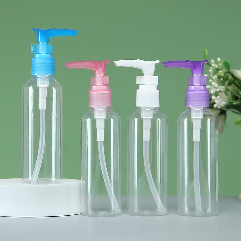 

4pcs 100ml Duckbill Pump Dispenser Bottles - Leakproof, Refillable Plastic Lotion & Shampoo Containers For Bathroom Essentials