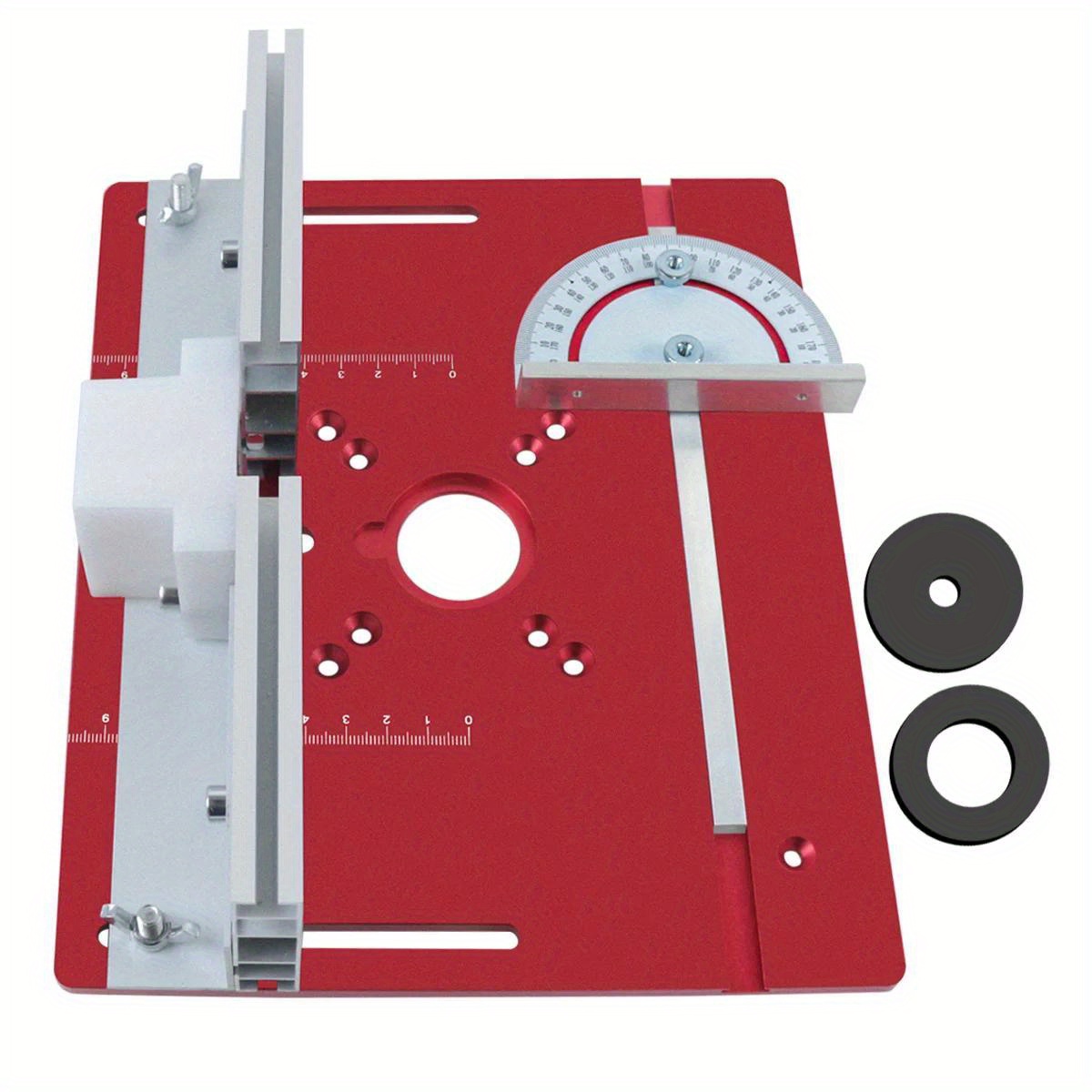 TEMU Aluminium Material Router Table Insert Plate Kit Router Lift System, Woodworking Router Slide Router Plate For Carpenter Auxiliary Tools