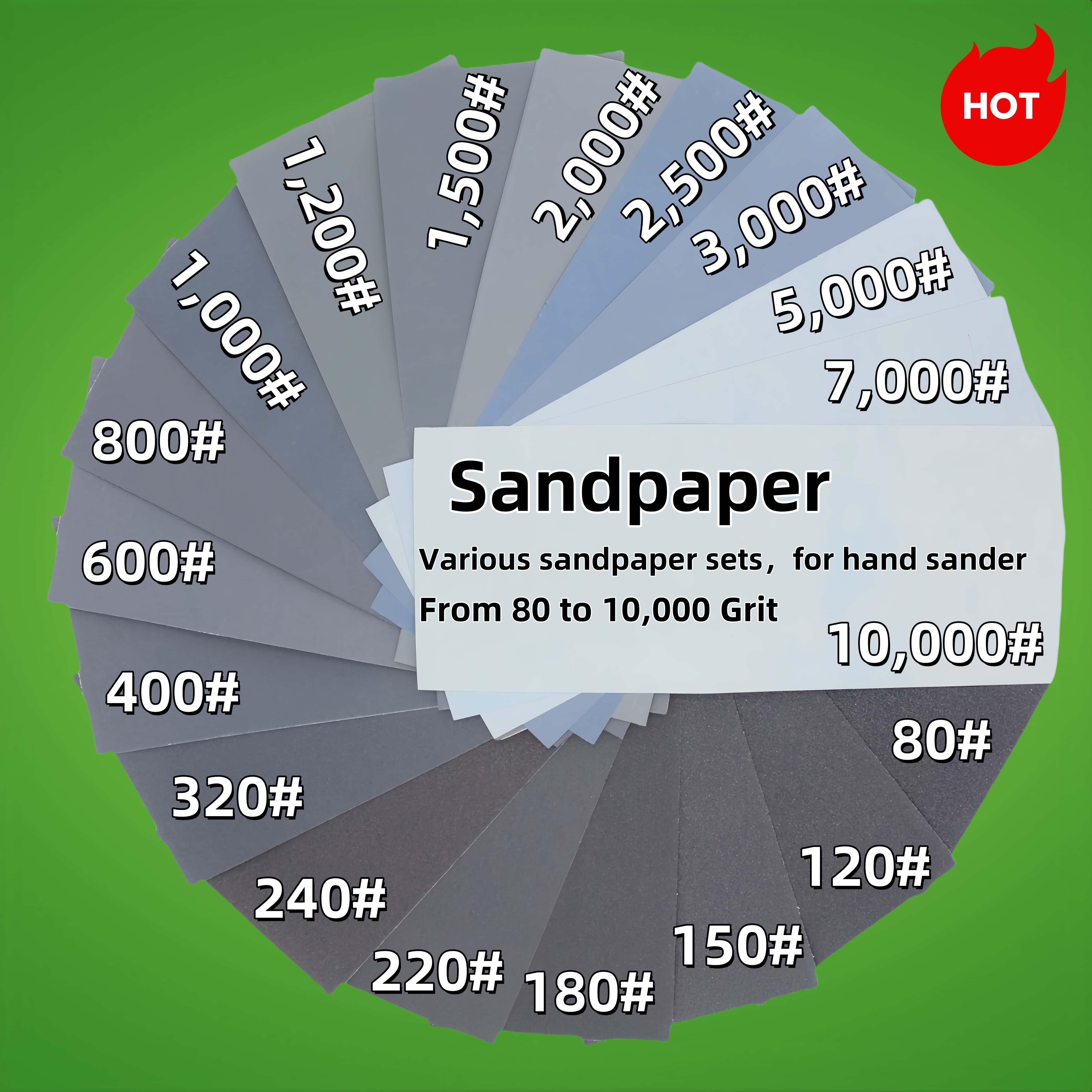 

Premium Sandpaper Set, Grit, Medium Grain, 80,000 Grit Range, Wet/dry Use, With Compatible Manual For Wood And Metal Polishing, For Furniture Refinishing And Auto Work