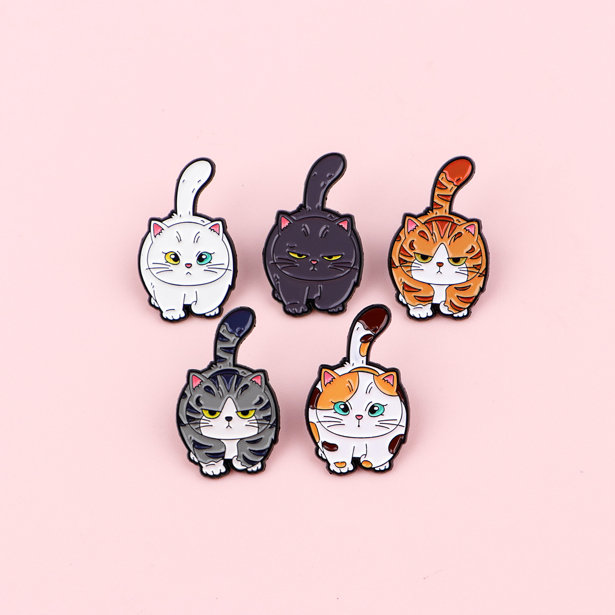 TEMU 5pcs Cute Cat Cartoon Lapel Pins For Backpacks Enamel Pin Briefcase Badges Gift Accessories For Jewelry Backpack Badge
