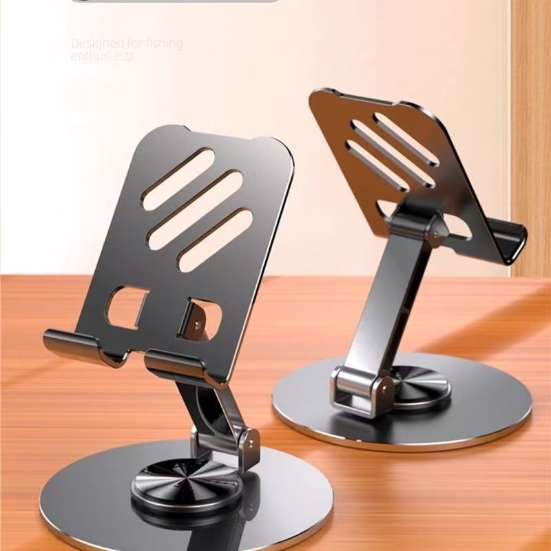 TEMU 360 Degree Rotating Aluminum Alloy Phone Stand - Portable Folding Desktop Stand, Suitable For All Smartphones And Tablets, Ideal For 17 Day