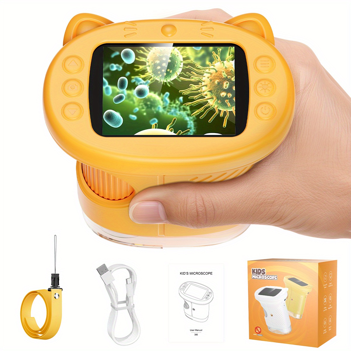 item picture     handheld digital microscope for kids pocket microscope with 2 4 ips screen stem toys birthday gifts for girls boys portable   kits
