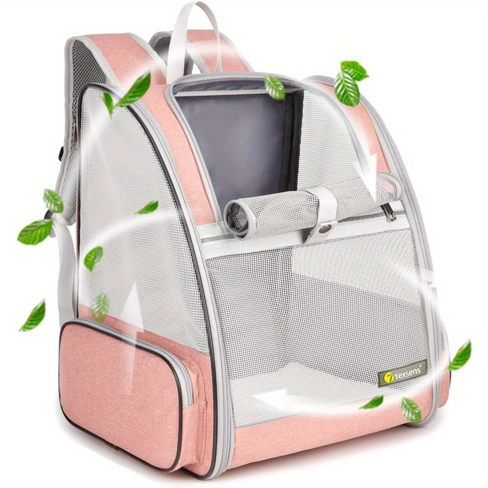 TEMU Texsens Traveler Backpack Pet Carriers For Cats And Dogs Black