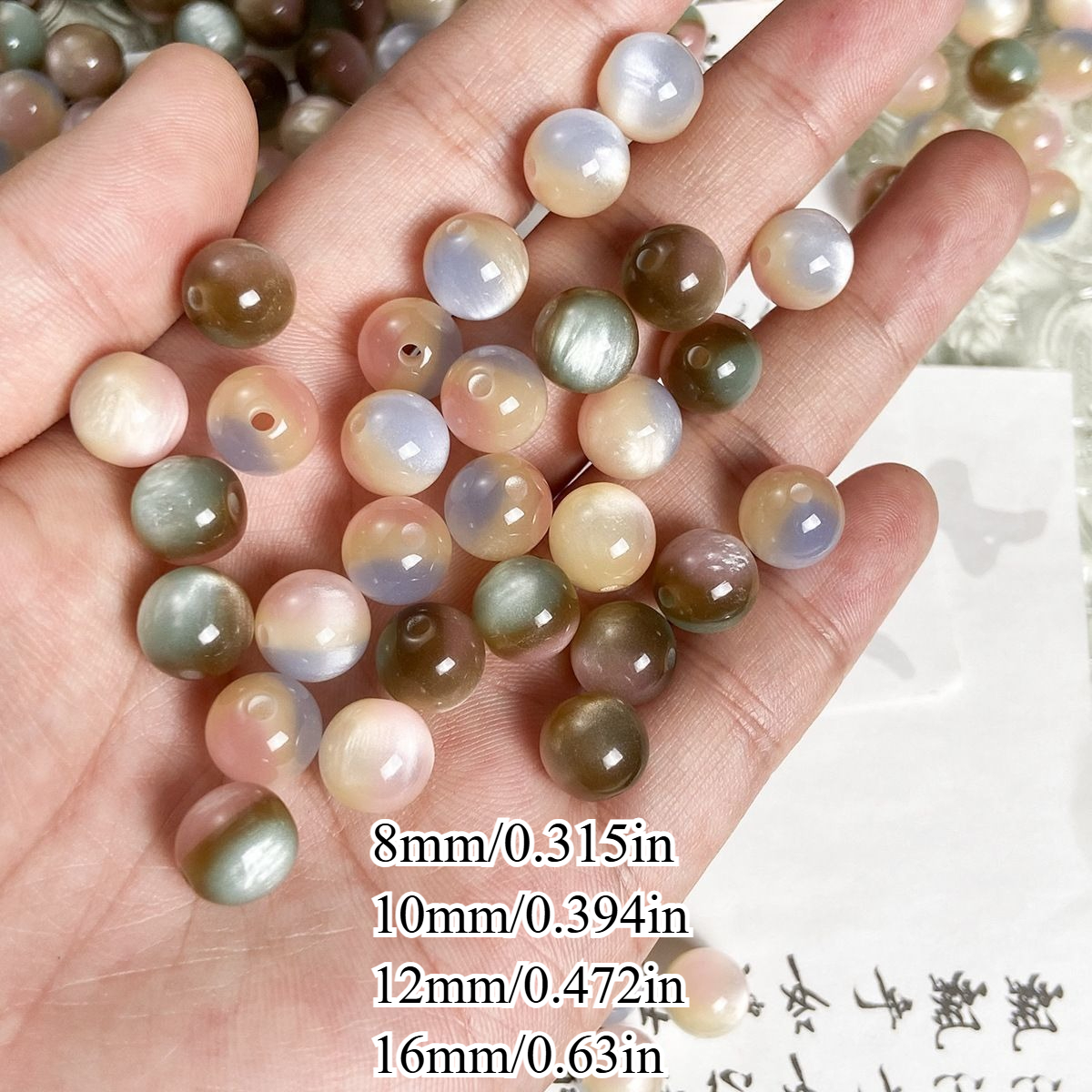 50pcs EFREY Resin Cat Eye Beads for Jewelry Making