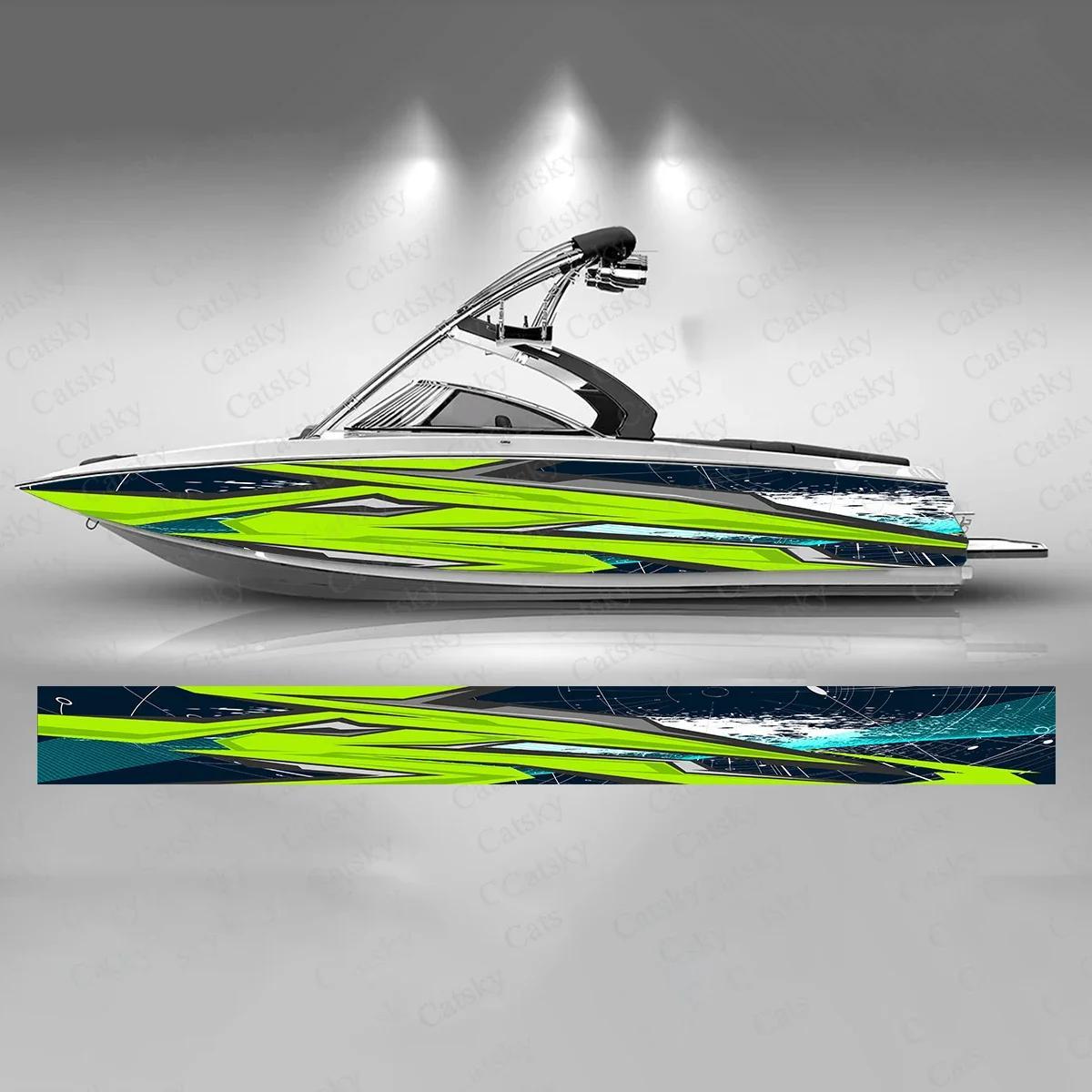 Colorful Graffiti Boat Sticker, Waterproof Vinyl Wrap Decal