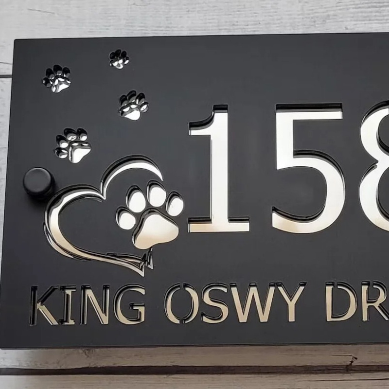 TEMU Modern House Sign Custom House Sign Acrylic Laser Cut House Sign Modern Plaque Door Number House Address Numbers Gift