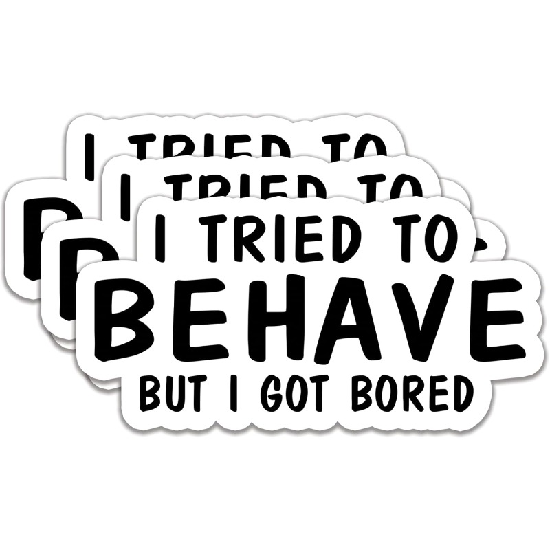 TEMU 3pcs I Try But Stickers Funny Quotes Stickers Decals Vinyl Stickers Adult For Laptop Car Glass Water Bottle Mug Phone Laptop Helmet Size 3 * 1.5