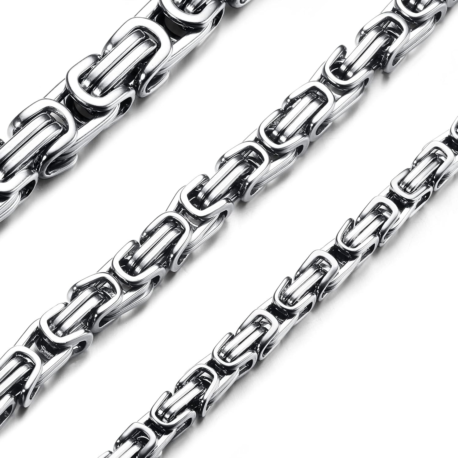 Image of 1pc Mens Chain Necklace 4/6/8mm Stainless Steel Thick Heavy Chain Hip Hop Jewellery For Men 20-30 Inches
