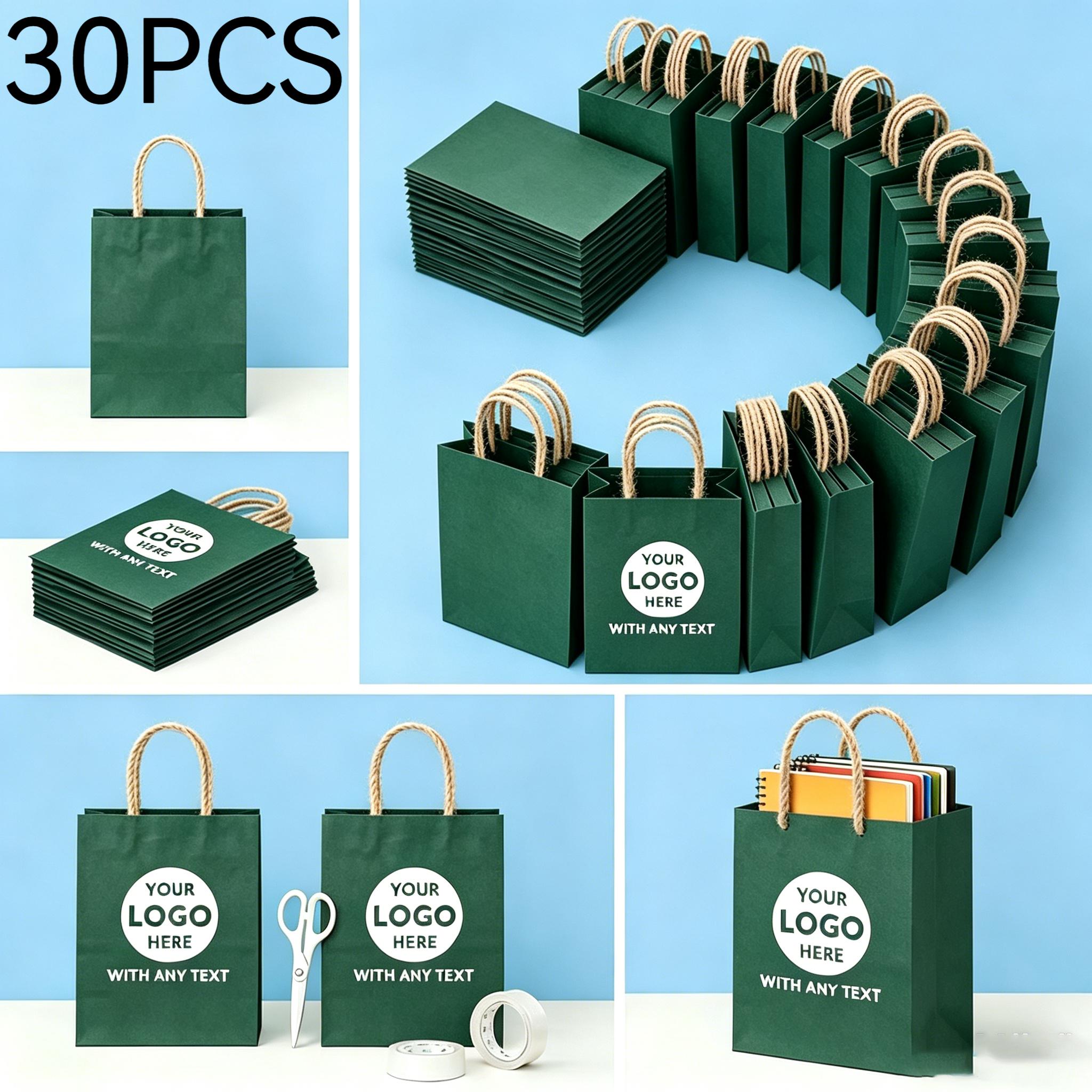 TEMU Sacs Cadeaux Personnalisés de Qualité Supérieure en Papier avec Poignées - Sacs de Courses Polyvalents Pliables et Réutilisables, Adaptés pour