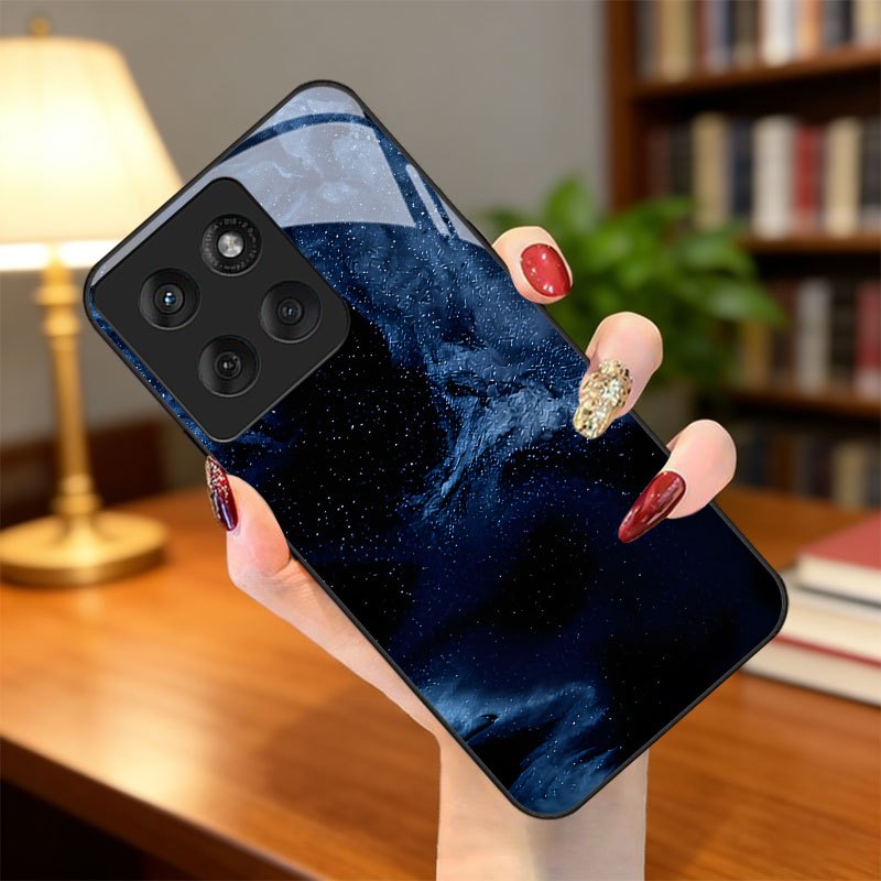 TEMU Phone Case - Dark Blue Nebula Print Design Phone Case For Moto Edge 20 Lite/30 Pro/40 5g/50 Neo/50 Ultra/60 Fusion/g Power (2022)/g14/g24