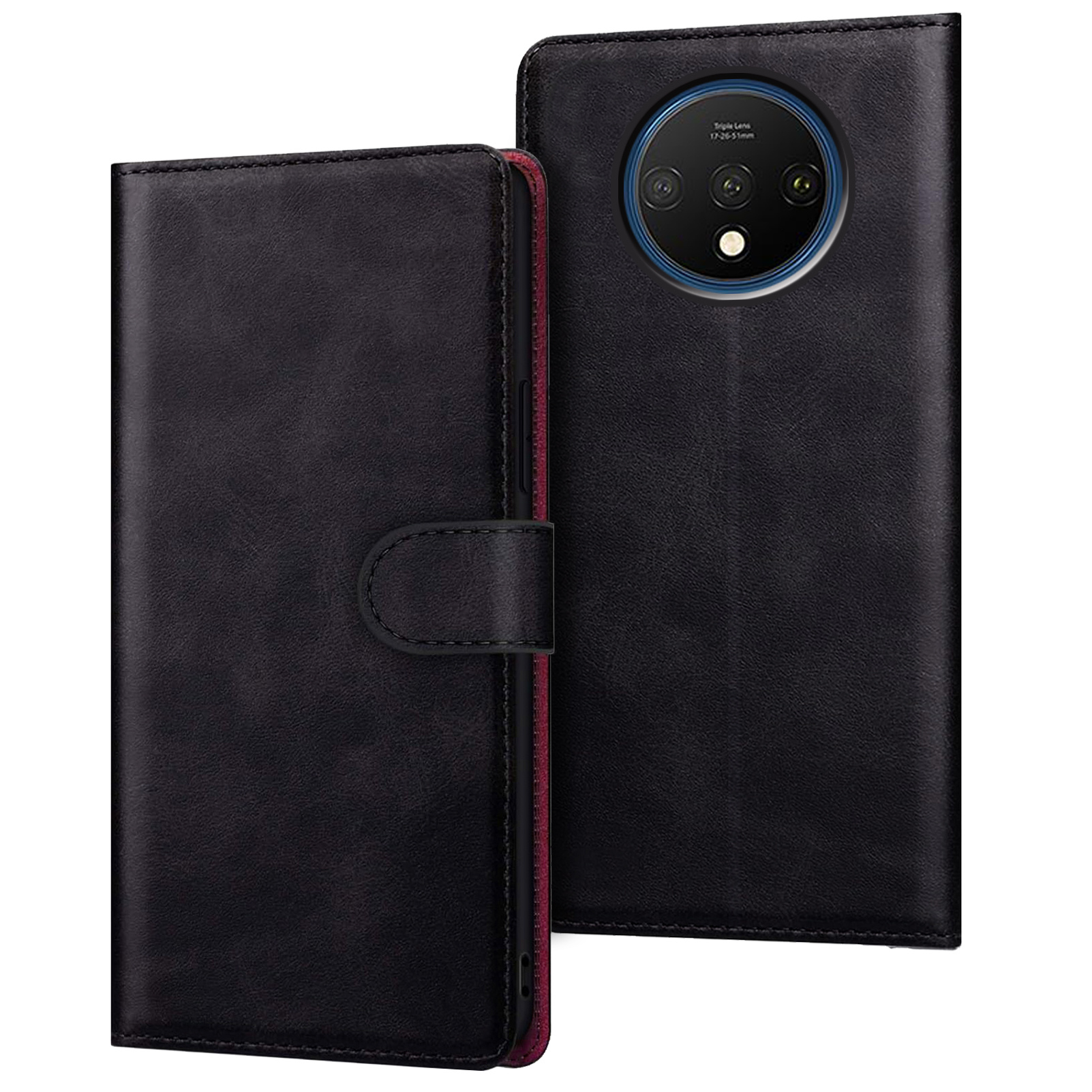 TEMU Phone Case - Wallet-style Flip Case Made Of Faux Leather For Oneplus Models 3, 3t, 5, 5t, 6, 6t, 7, And 7t Pro, Featuring A Card Slot For Added