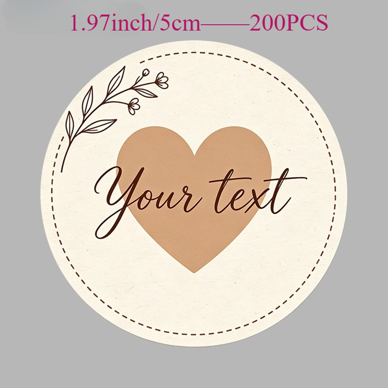 TEMU [custom] 100/150/200pcs 1.18/1.57/1.97/2.36/2.76/3.15-inch Custom Personalized Stickers, Images And Text Personalized Labels, Logo, Round For
