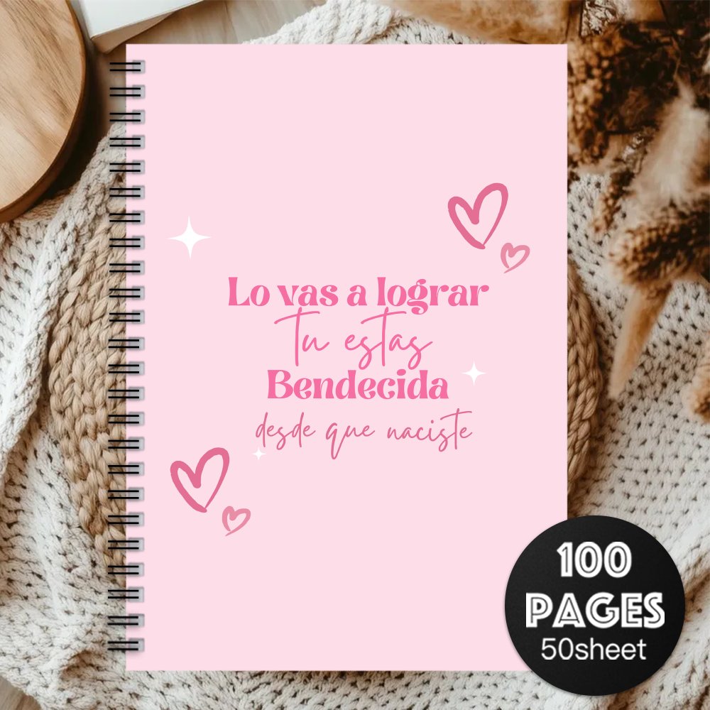 TEMU 1pc Inspirational Pink Quote Spiral Notebook - Elegant Self-reflection Journal With Positive Affirmations, Heart And Star Designs, Perfect Gift