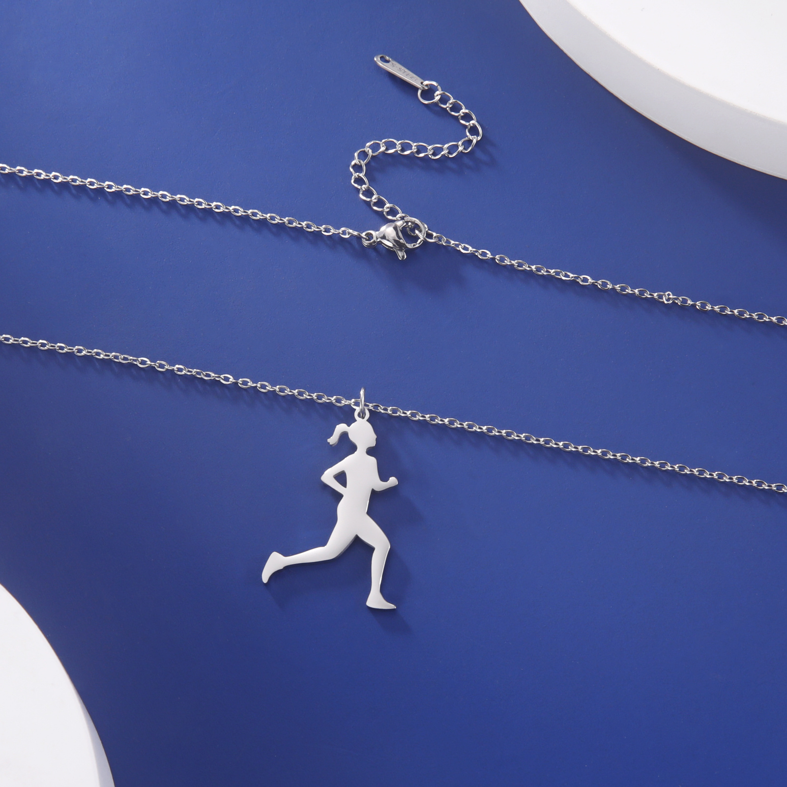 

Kkjoy Elegant Stainless Steel Ballet Dancer Pendant Necklace - Sleek Bohemian Style, Ideal Gift For Marathon Enthusiasts & Couples