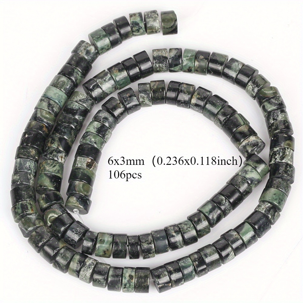 TEMU 6X3Mm 106pcs Perles en Naturelle Rhyolite Cylindre Perles d'Espacement Libres pour la Fabrication de Bijoux Bracelets Ajouts