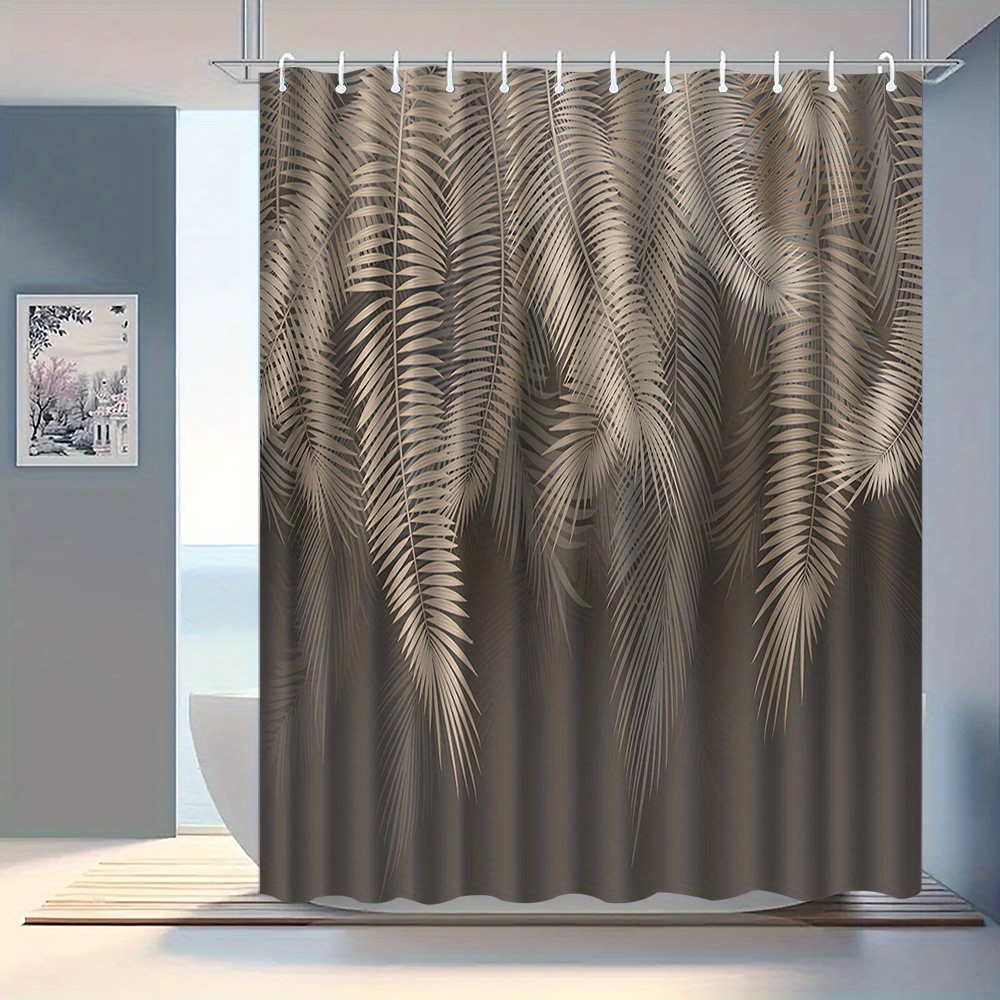 TEMU 1pc Of Light Luxury Floral Pattern Shower Curtain With Hook, Water-washing Shower Curtain, Bathroom Partition, Bathroom Additions, Home