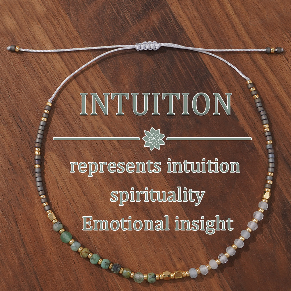 E-shop Handgefertigtes, verstellbares Armband aus Naturstein und Perlen in Bohemien-Stil - Symbolisiert , Spiritualität, emotionale - Perfektes für