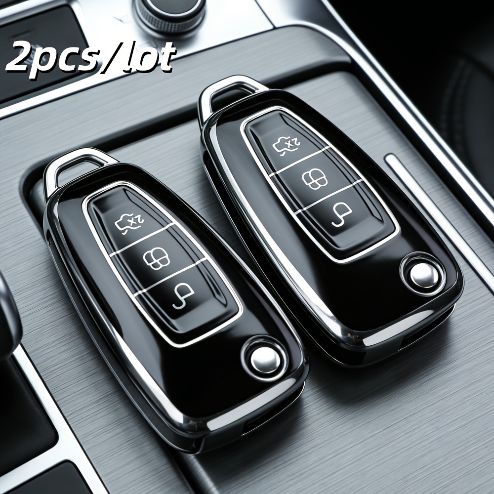 TEMU 2pcs Set Car Key Fob Protective Cover, Suitable For Ford , , , Focus, Galaxy, , Transit, And