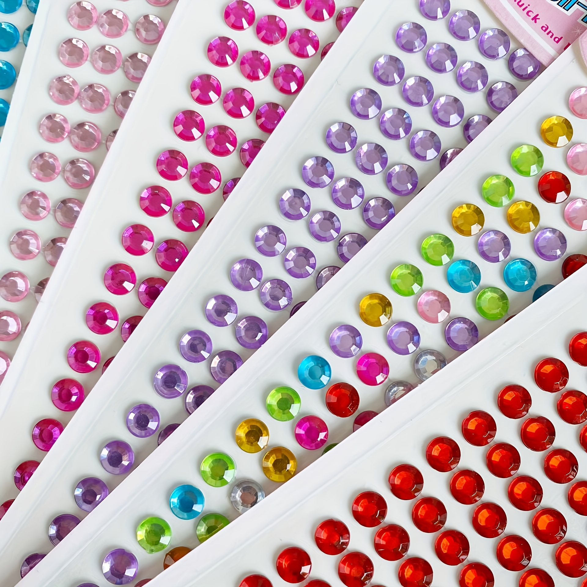 910pcs acrylic diamond stickers self   reusable 3d crystal half round shiny   in deep purple multi color pink   golden and black ideal for nail art scrapbooking metal crafts photo albums