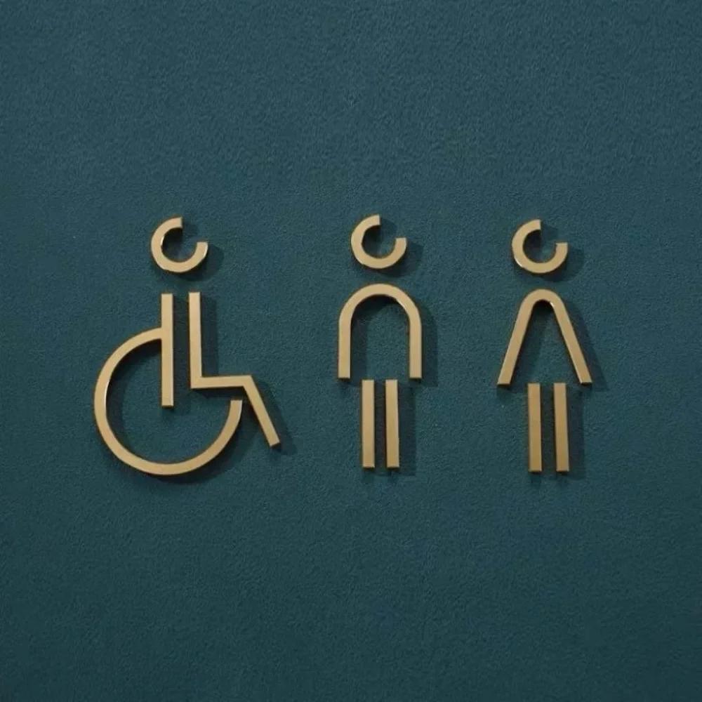 TEMU [2d Flat] Opulentcraft Luxury Acrylic Washroom Wall Sculpture | High-, Signage | Door Logo And Decorative Plaque