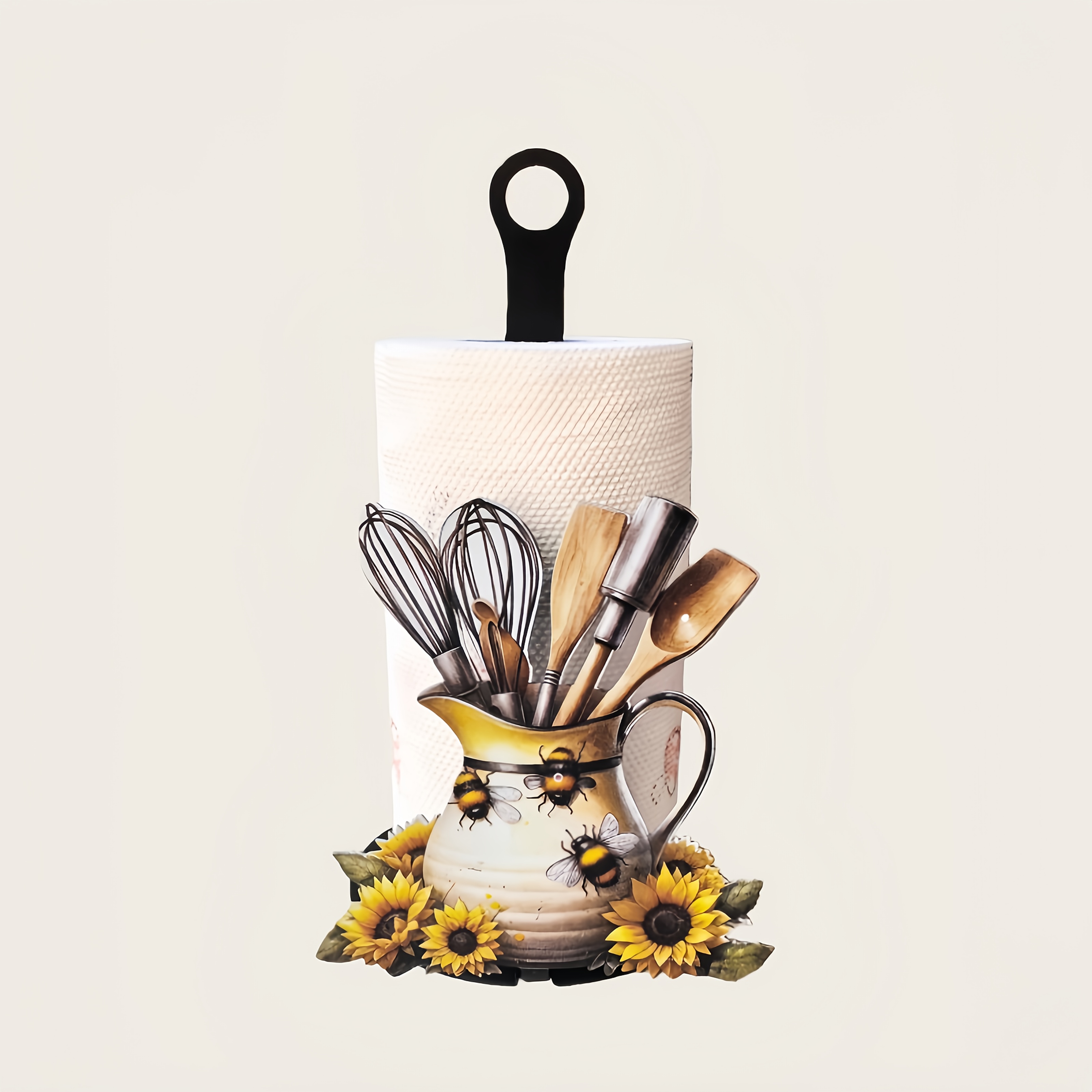 TEMU 1pc Tissue Holder With Kitchen Utensil Storage | Sturdy Construction, Ideal For And Mother's Day Gifts, Ready To Assemble And On The Counter