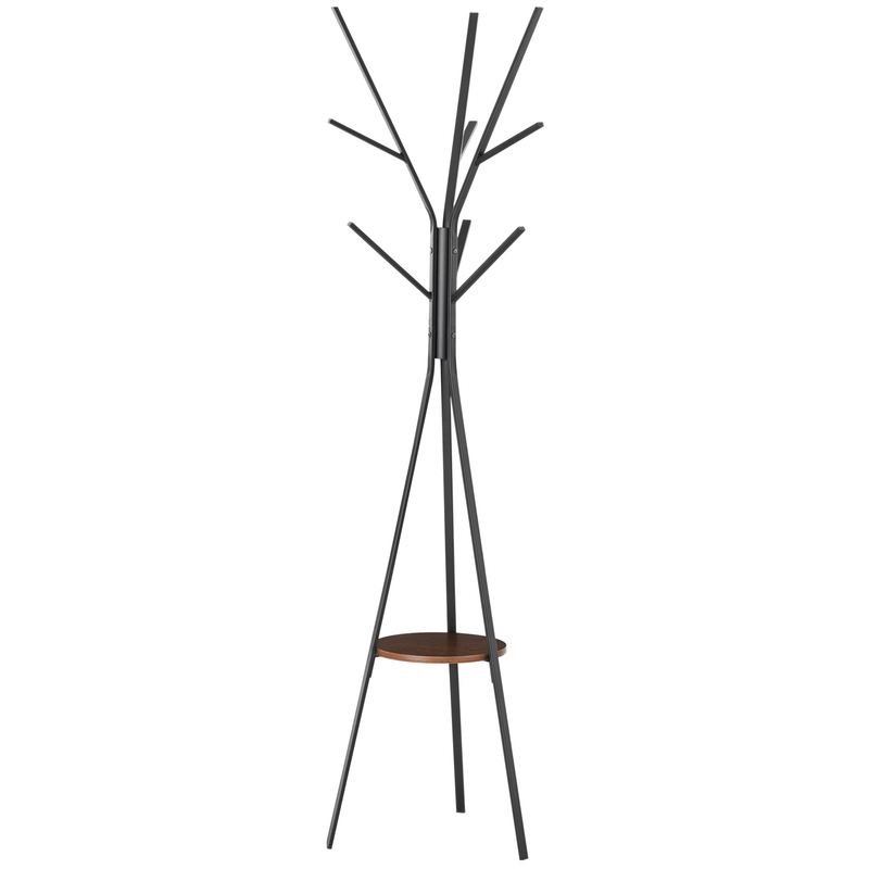 TEMU A Scandinavian-style Coat Stand Featuring A Clothes Rack With Hooks, In Black And Brown Colors
