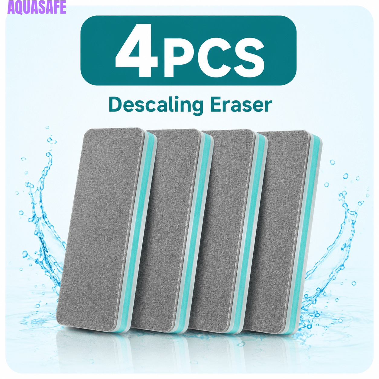 TEMU 4pcs Set Of Hard Water Stain Cleaning Sponges, Reusable 1.6 X 3.5 Inches Descaling Eraser Blocks, Suitable For Shower Doors, Aquarium Glass,