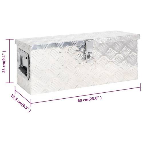 high quality silvery 60x23 5x23cm aluminum storage box sturdy durable construction box cabinet rack for outdoor storage