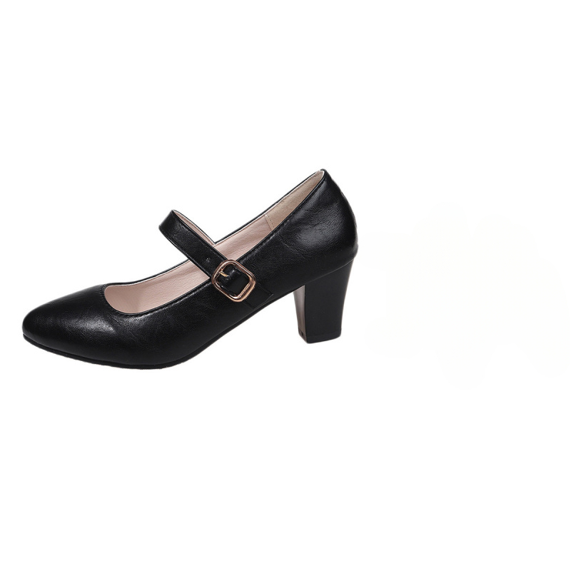 Image of Women's Thick-heeled Shoes And Toe-closed Casual Shoes. Suitable : Daily Commuting, Campus And Dating., Women Shoes