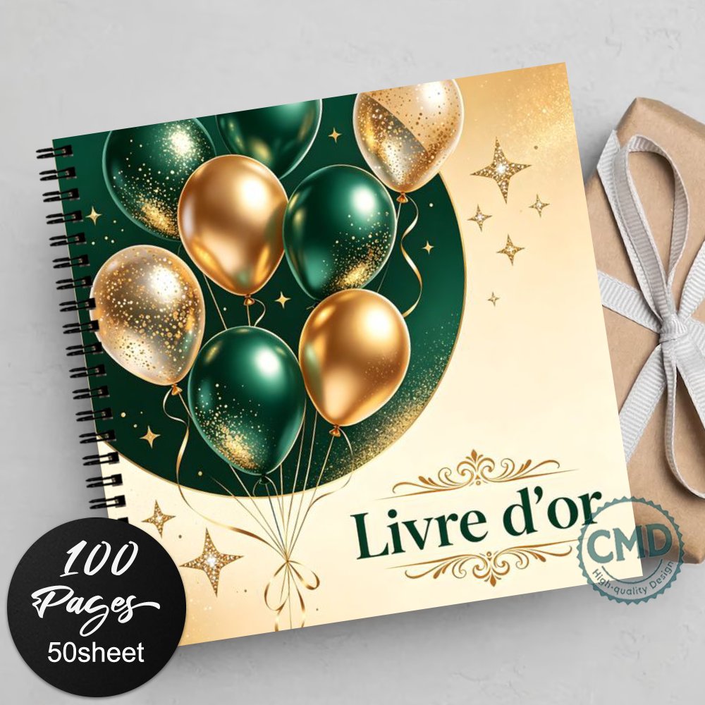 TEMU 1 pièce 'or CMD élégant rétro 1970 doré et vert avec ballons et étoiles scintillantes - Convient pour , enterrements de vie de fille,