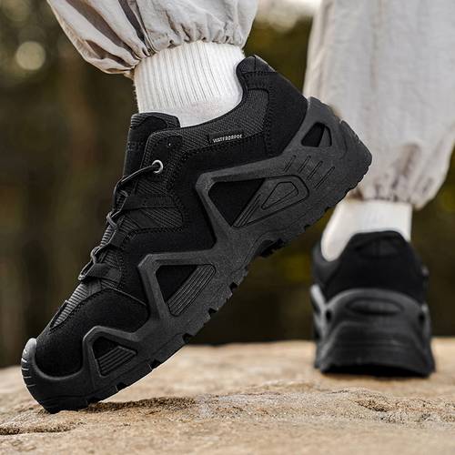 sneakers mens outdoor hiking shoes classic and khaki thick sole with grip suitable for outdoor long distance running mountain climbing and rock climbing
