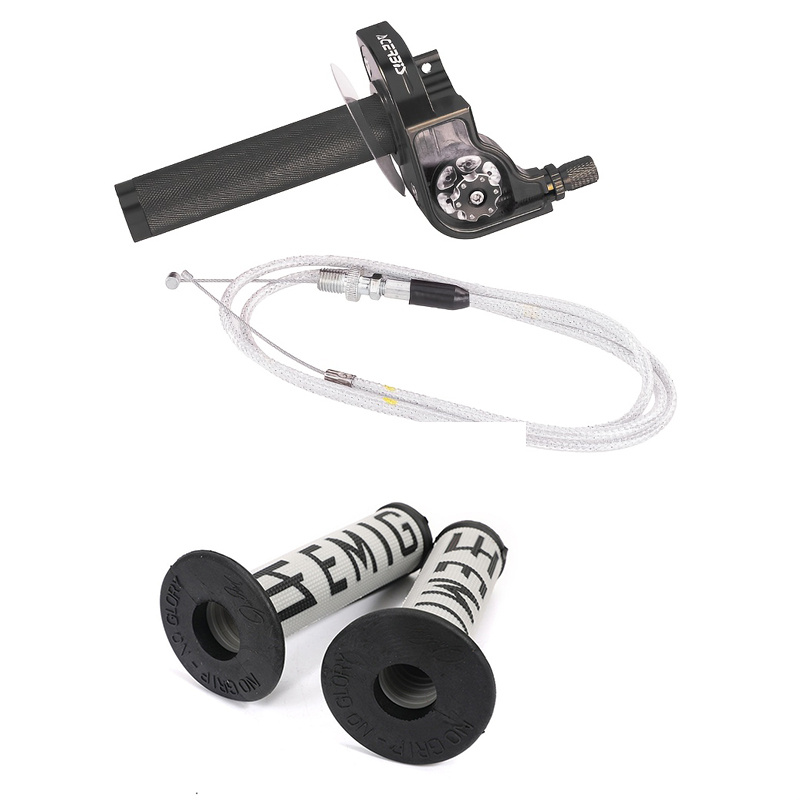 TEMU Motocross 22mm Universal M10*1.5 Cnc Adjustable Accelerator Throttle Handlebars For For Kawasaki For