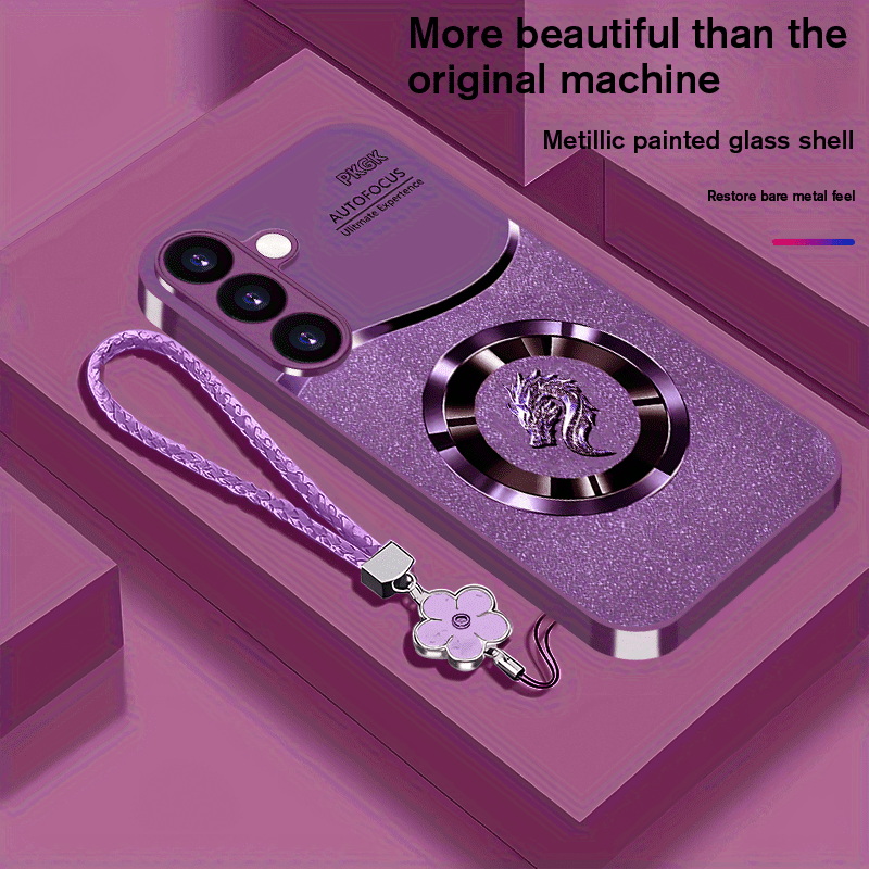 TEMU Phone Case: Premium Faucet Pattern, Phone Strap With Metallic Paint And Tempered Glass Phone Case, Compatible With Galaxy S10/s20 Ultra/s21/s22