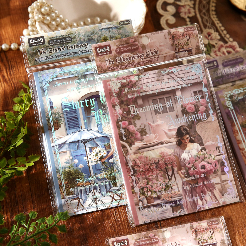 TEMU Lot de 2 livres d'autocollants de décoration florale , style européen, impression HD UV, arrondis, artisanat (bleu rose, violet vert). Ensemble