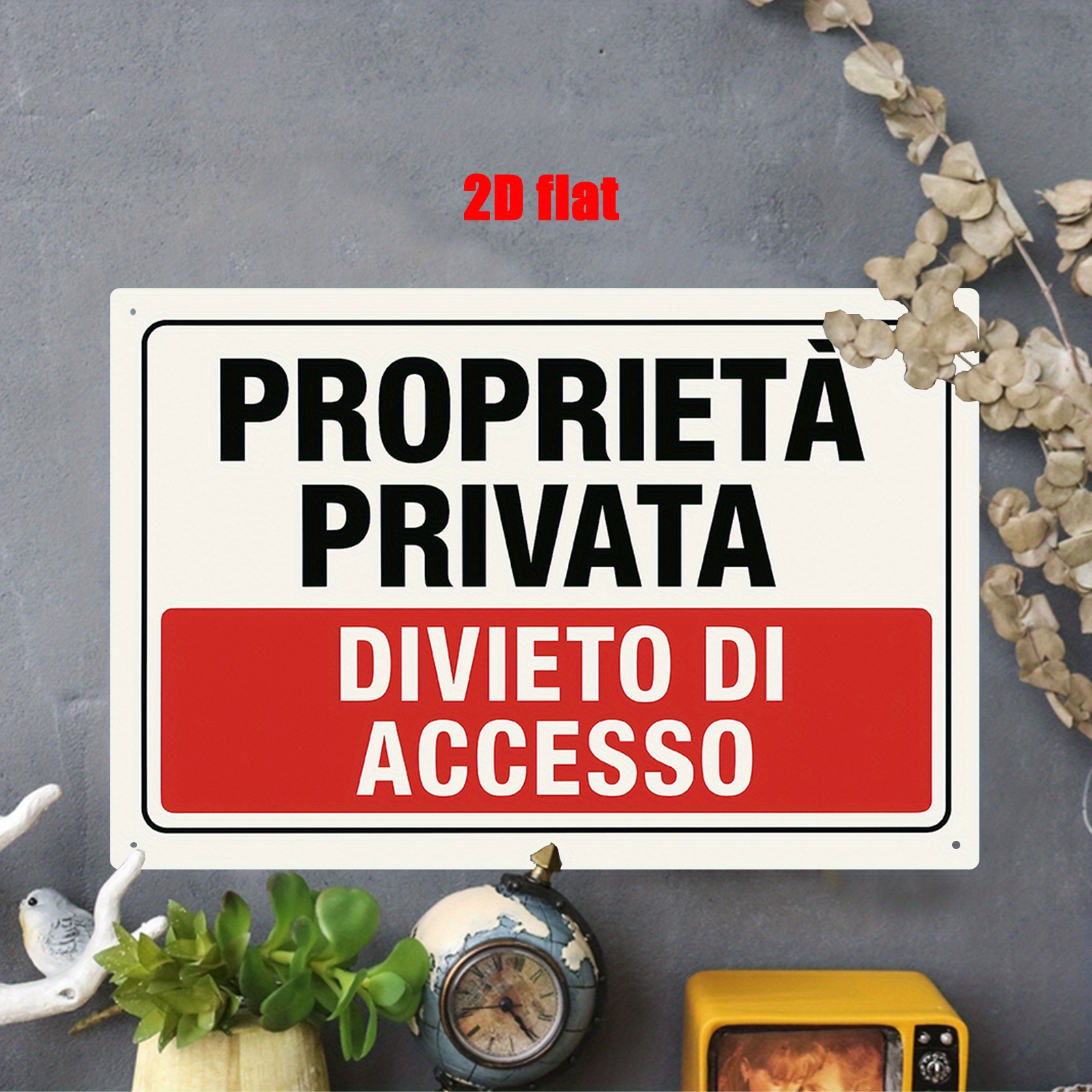 TEMU Piatto 2D, Piatto 2D - Targa da Parete in Metallo 2D, di da Parete in Ferro a Tema , per Residenze Private, Cortili, , Fattorie, Grandi Tenute,