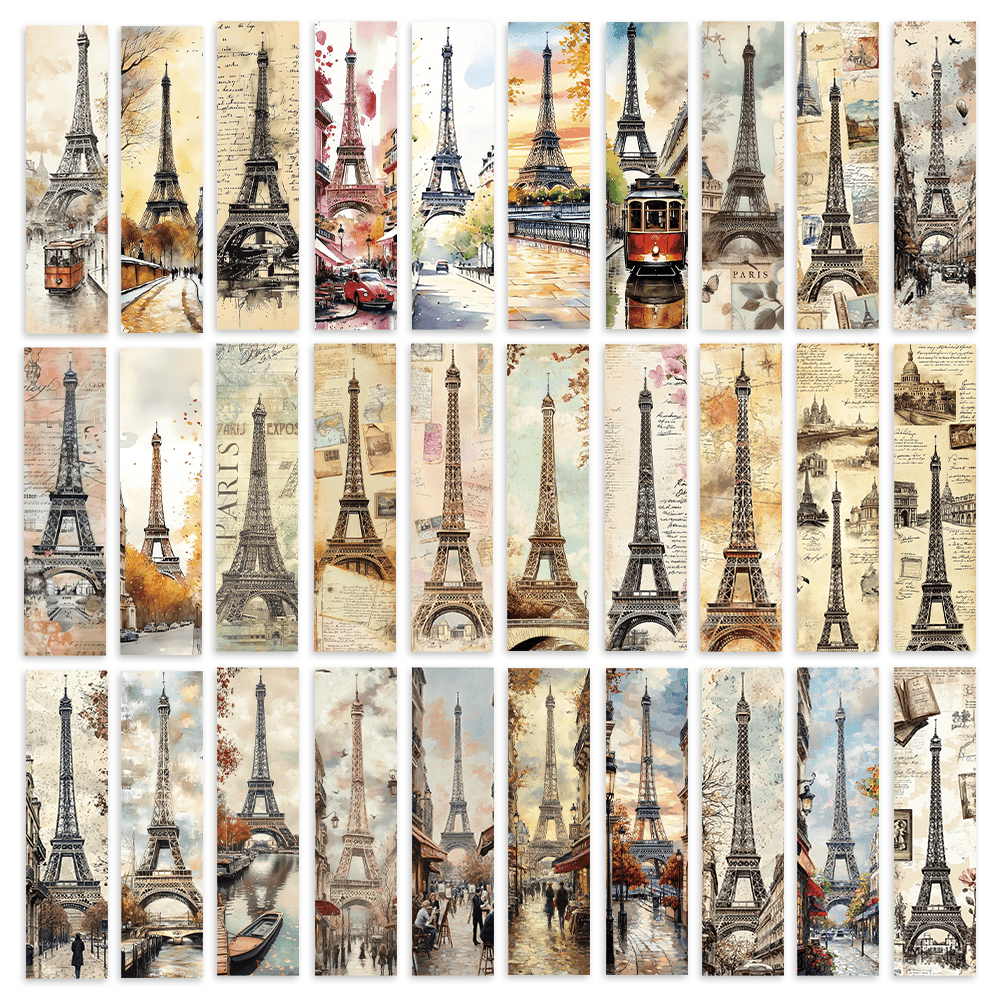 TEMU 32 piezas de marcapáginas, marcapáginas arquitectónico romántico vintage de París, marcapáginas artísticos estilo Instagram, decoraciones de