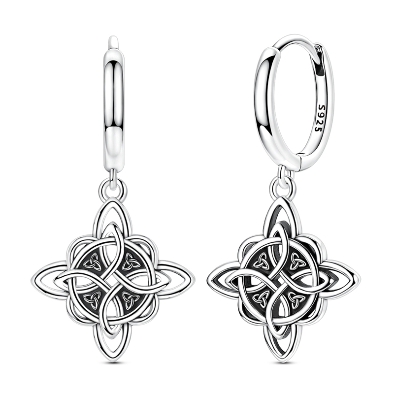 TEMU 1 Pair 925 Celtic Knot Earrings, Suitable For Daily And Party Wear, Fashionable And Easy Jewelry